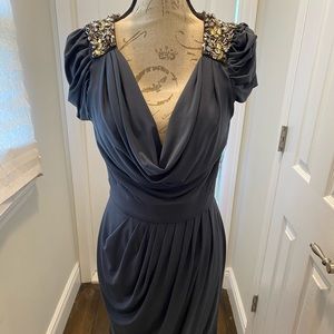 Suzy Chin for Maggy Boutique Blue Draped Dress NWT Medium